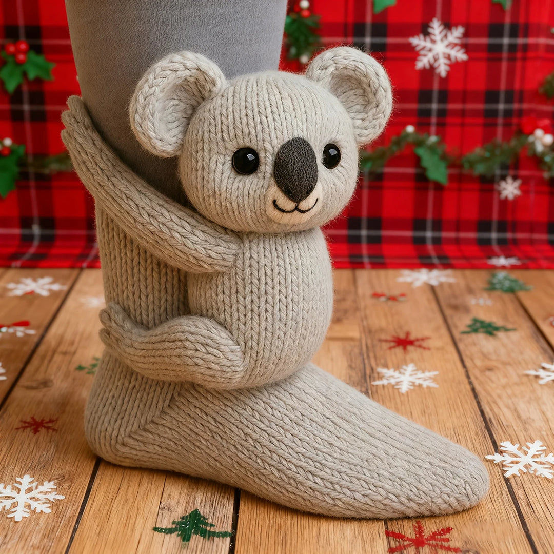 Niedliche Tier-Haussocken aus Strick