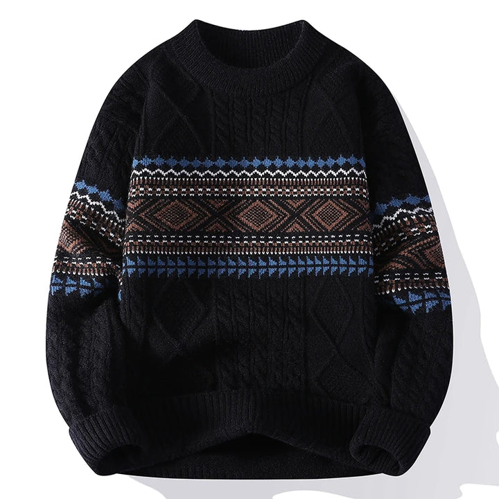 Herren Oversized Strickpullover mit Stickerei