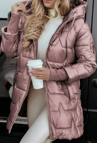 Damen Baumwoll-Parka mit Kapuze für Herbst & Winter