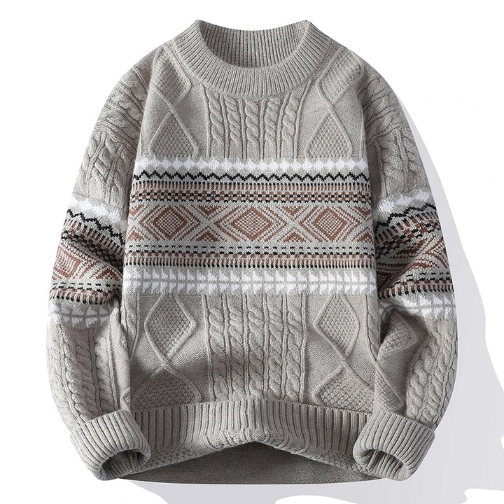 Herren Oversized Strickpullover mit Stickerei