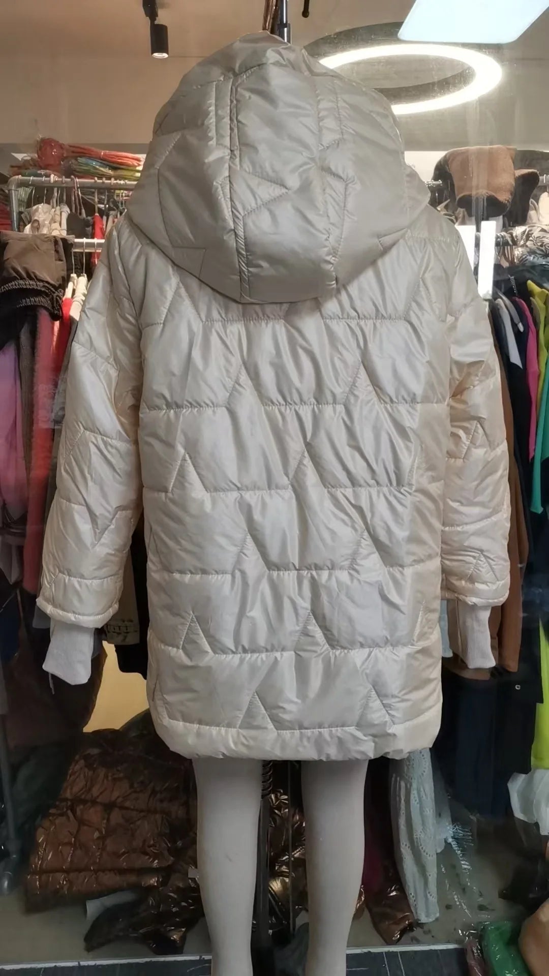 Damen Baumwoll-Parka mit Kapuze für Herbst & Winter